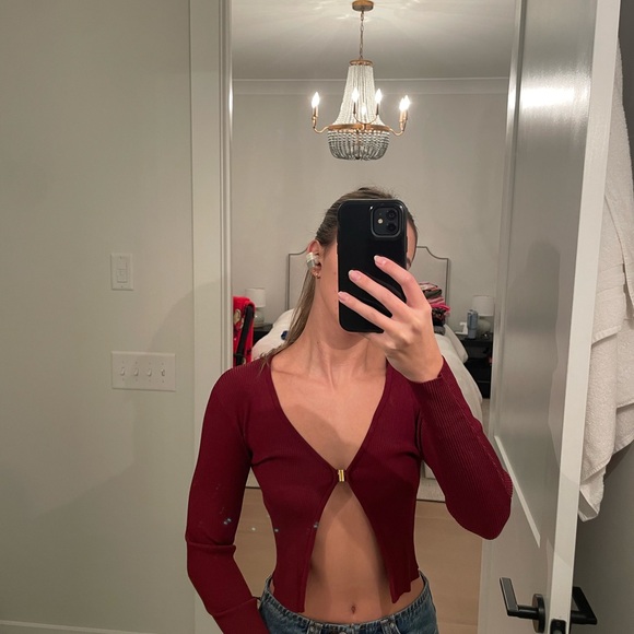 Zara Ribbed Open Front Longsleeve, S - Picture 2 of 3